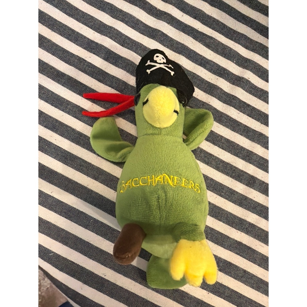 Beads By The Dozen Bacchaneers Pip Pirate Parrot Plush Mardi Gras Bacchus Green